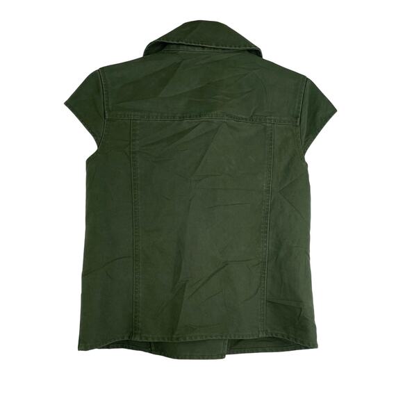 Kate Spade Saturday Moto Military Army Green Full Zip Vest Size XS - Picture 4 of 10